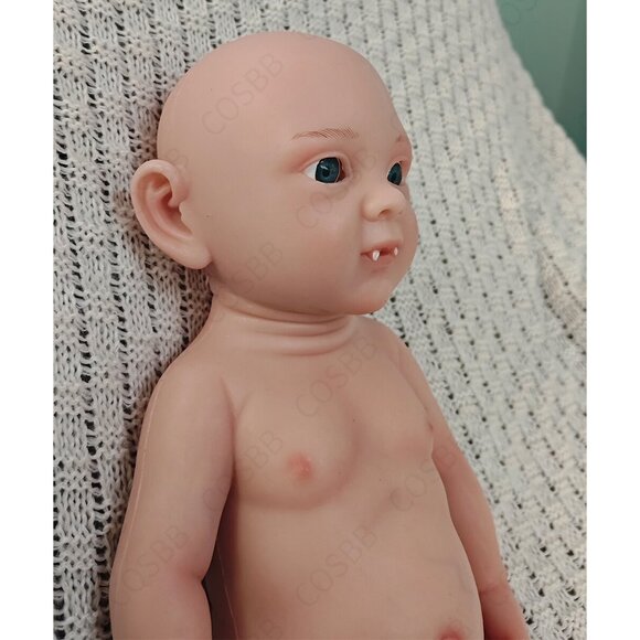43cm Elf Doll 4.4lbs Full Body Platinum Silicone BabyGirl Doll Open Eyes Newborn - Picture 2 of 16